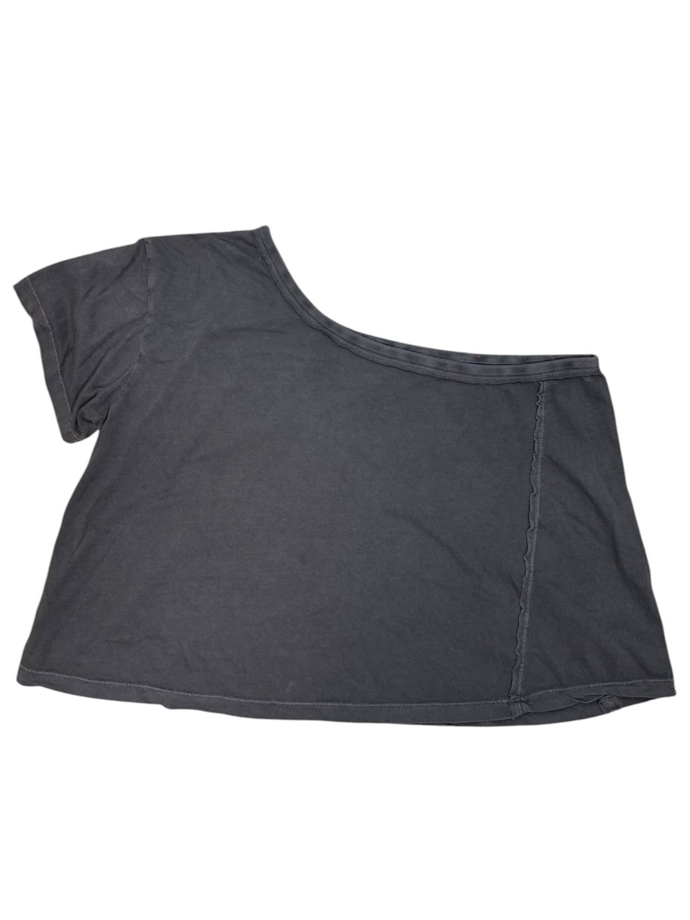 Free People We The Free Aubrey One Shoulder Tee Washed Black / Gray